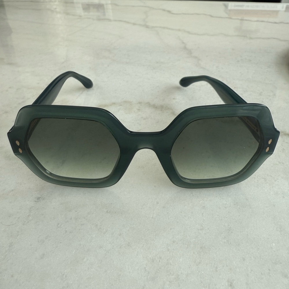 Isabel Marant Green Geometric Sunglasses